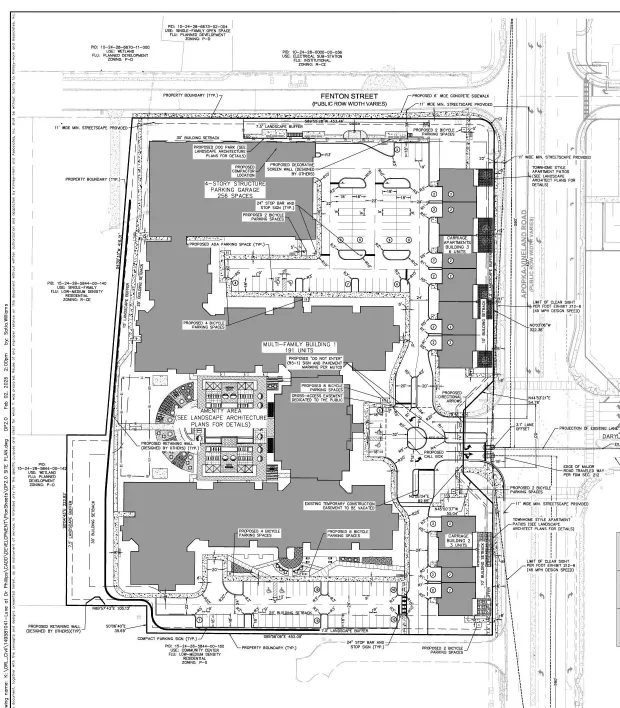 A planning document for an apartment complex